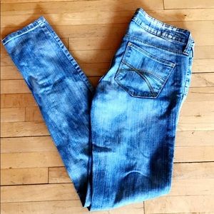 NEARLY NEW DECREE SUPER SKINNY DISTRESSED JEANS